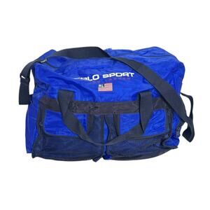 Ralph Lauren Polo Sport VTG 90s USA Travel & Field Sports Duffle Bag FLAW Blue